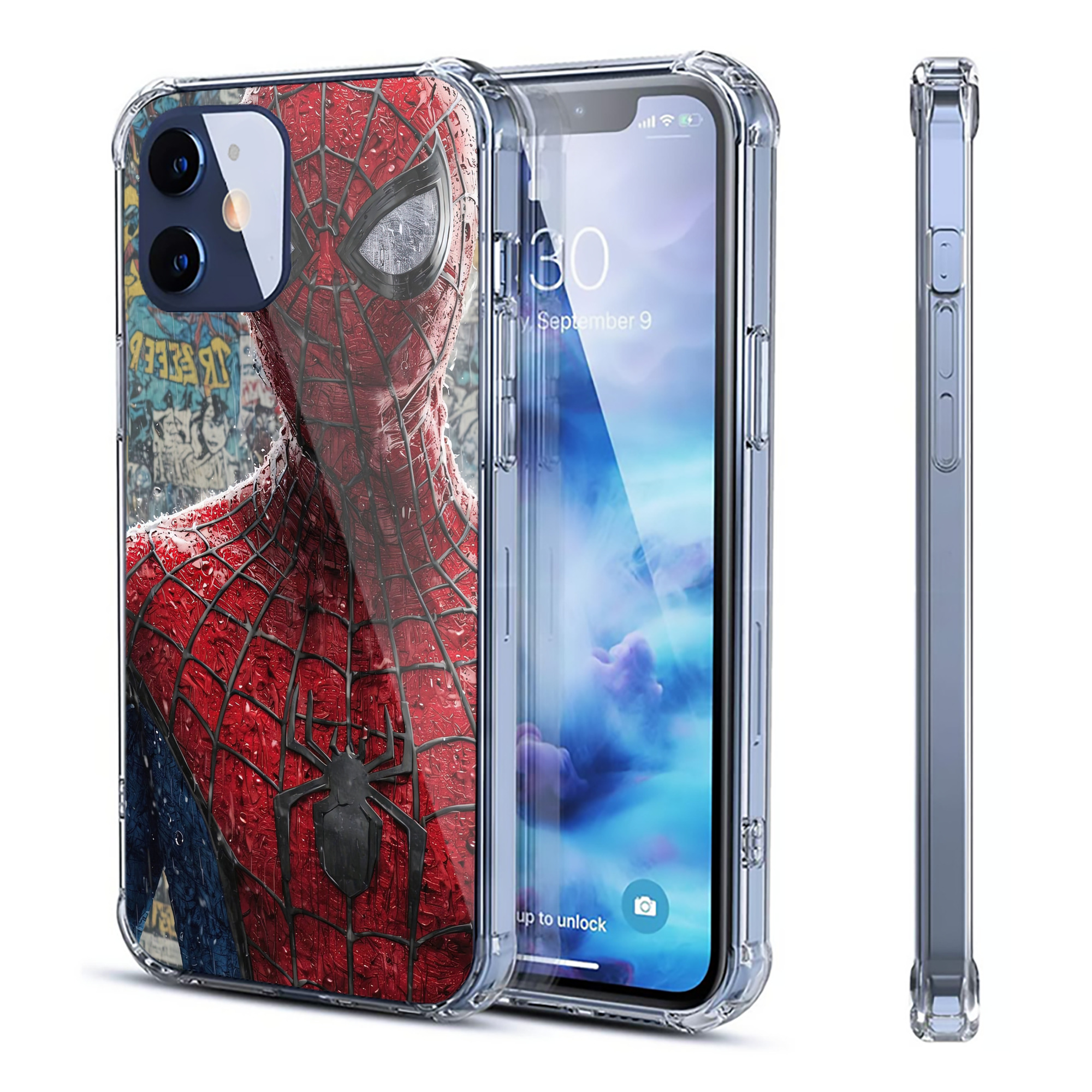 （画像用） Spider Man スパイダーマン 【iPhone 12シリーズ対応】透明スマホケース（クリアソフトケース）